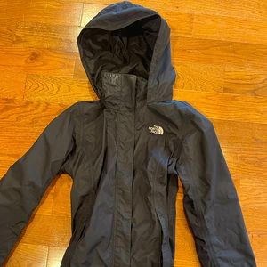 Black Northface rain coat